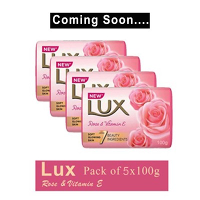 LUX Rose & Vitamin E Glow Skin Soap 100g (Pack of 5) 