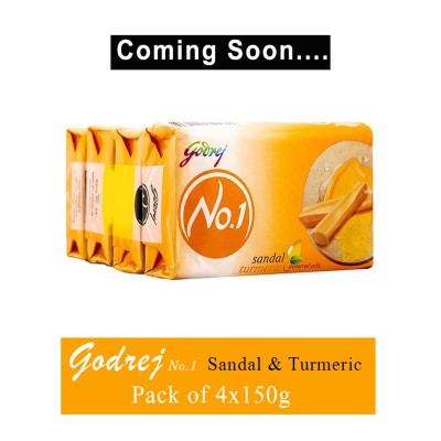 Godrej No.1 Bathing Soap Sandal & Turmeric 150g ( pack of 4 )